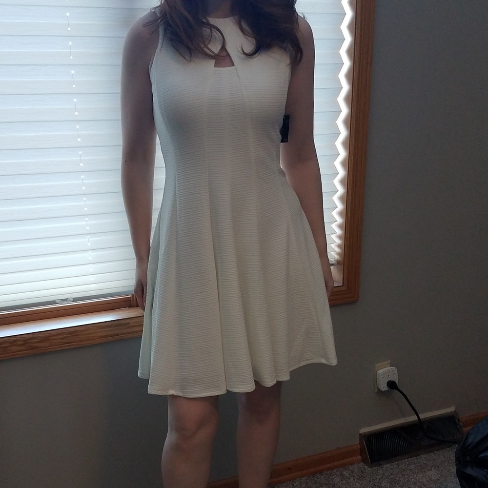 Aborably Chic Off-White A-line Dress